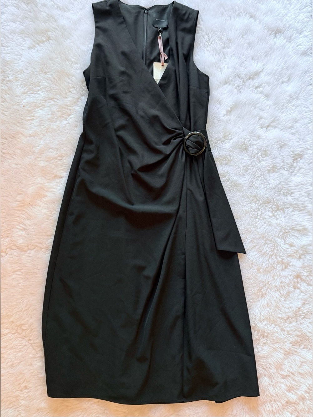 Alex Marie black Maria belted wrap dress midi - Picture 3 of 5
